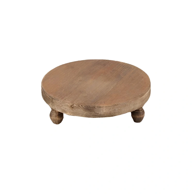 Houten Plateau met Bollen Pootjes - Ø35x9 cm