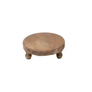 Houten Plateau met Bollen Pootjes - Ø29,5x9 cm