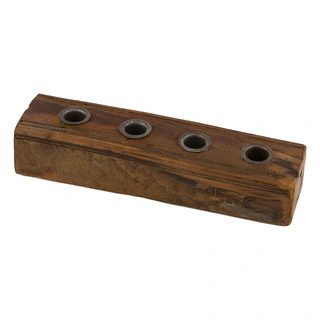 Dinerkaarshouder Hout 4 Kaarsen - 29,5x7 cm