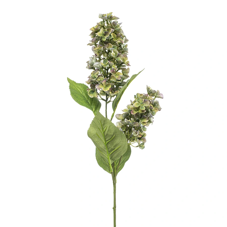 Kunstbloem Hydrangea Paniculata x2 Groen - 76 cm