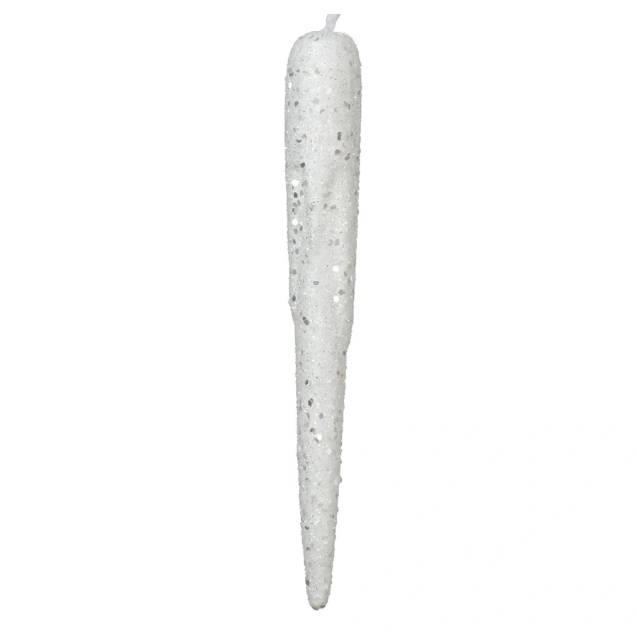 Ijspegel Foam Wit Glitter - 24 cm