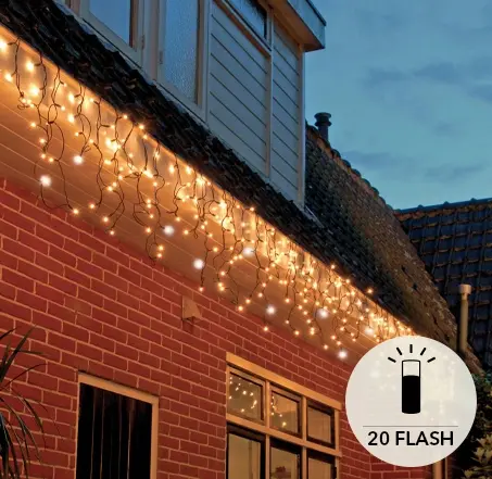 IJspegelverlichting 200 LED's met Flash - 500x70 cm - afbeelding 2
