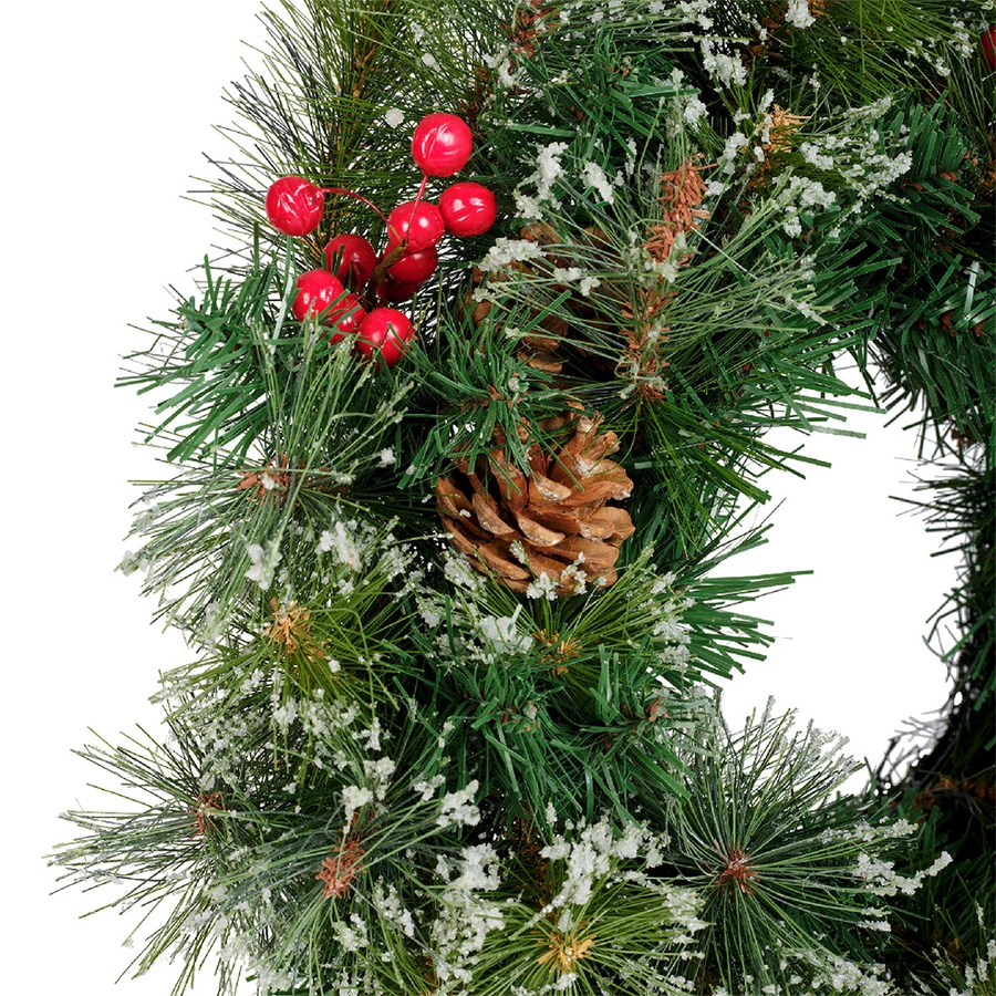 Kerstkrans Ipswich Snowy - Ø50 cm - afbeelding 2