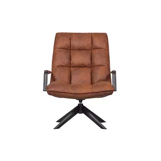 Woood Jouke Draaifauteuil met Armleuning Kunstleer Cognac - afbeelding 1