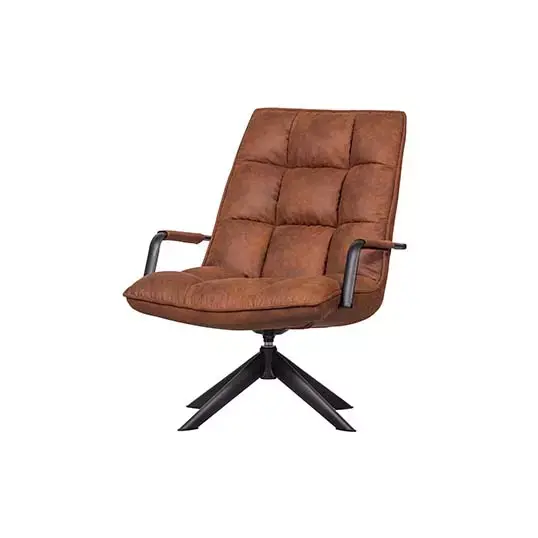 Woood Jouke Draaifauteuil met Armleuning Kunstleer Cognac - afbeelding 4