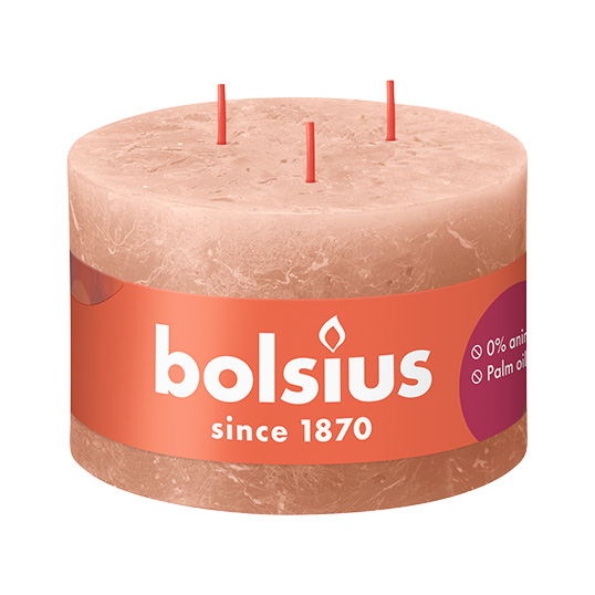 Bolsius Stompkaars Rustiek 3-Lont Ø14x9 cm - Creamy Caramel