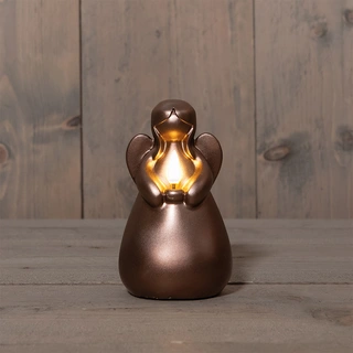 LED Kaars Engel 3D Vlam Ø8,5x14,5 cm - Brons - afbeelding 1