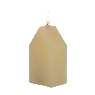 LED Kaars Huisje Wax Ivoor - 15 cm - afbeelding 2