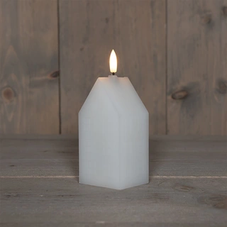 LED Kaars Huisje Wax Wit - 15 cm - afbeelding 1