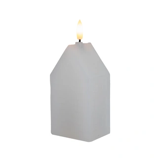 LED Kaars Huisje Wax Wit - 15 cm - afbeelding 2