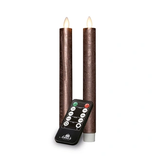 LED Dinerkaarsen Rustiek Wax Brons 23 cm - 2 st. - afbeelding 2