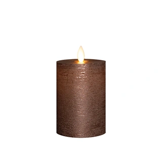 LED Kaars Rustiek Wax Brons Ø7,5x10 cm - afbeelding 2