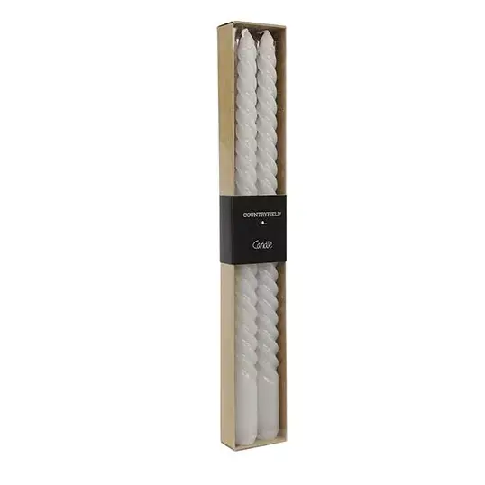 Countryfield Kaars Twirly 30 cm 2 st. - Wit - afbeelding 1