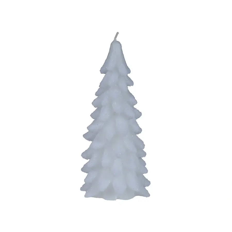 Kerstkaars Wax Boom met Sneeuw Wit - 20 cm