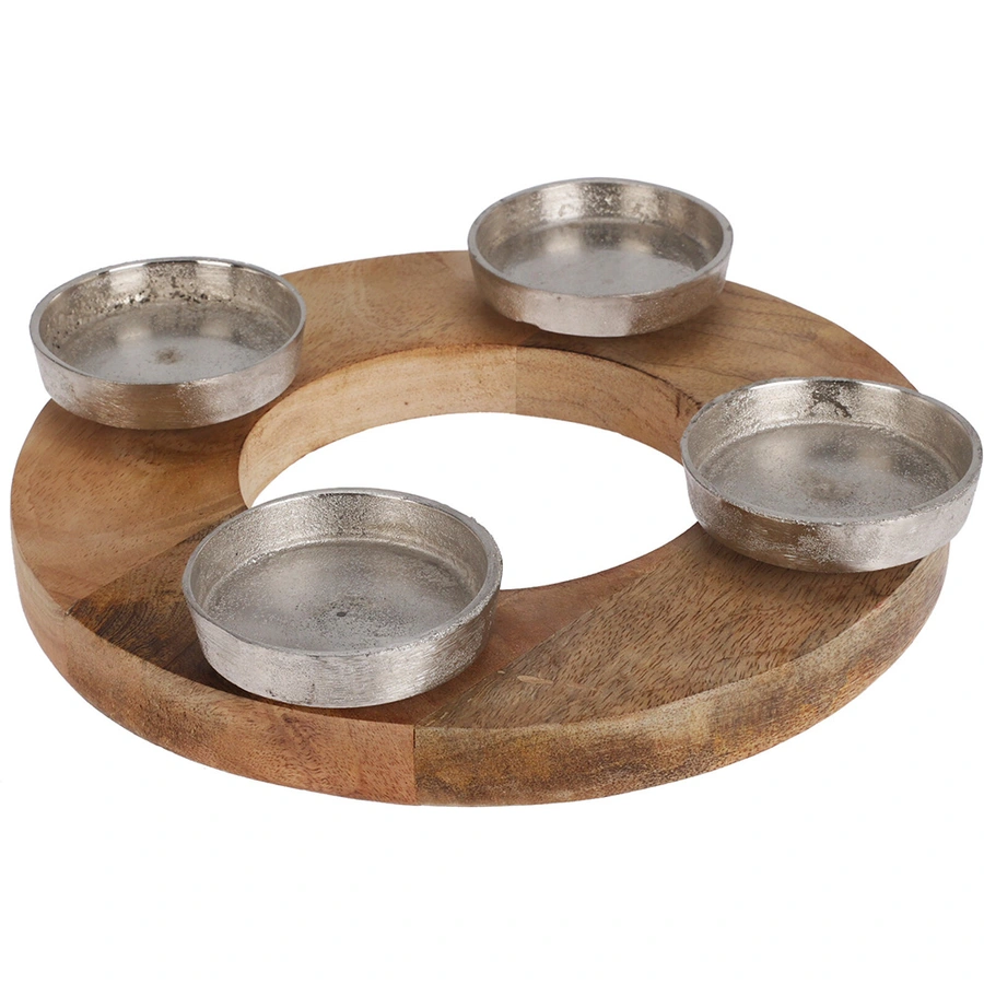 Kaarsen Krans 27 cm - Hout
