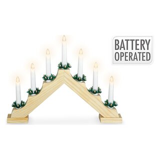 LED Kaarsenbrug Hout - Naturel