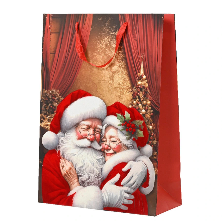 Kerst Giftbag Mr. & Mrs. Santa - 8x18x24 cm