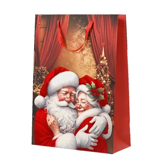 Kerst Giftbag Mr. & Mrs. Santa - 10x26x32 cm
