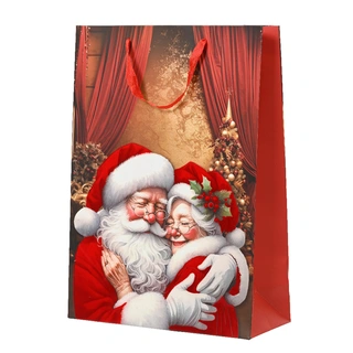 Kerst Giftbag Mr. & Mrs. Santa - 12x30x42 cm