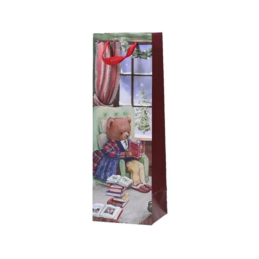 Kerst Giftbag Kerstman - 10x12x36 cm