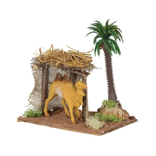 Kameel in Stal - 16x16x18 cm