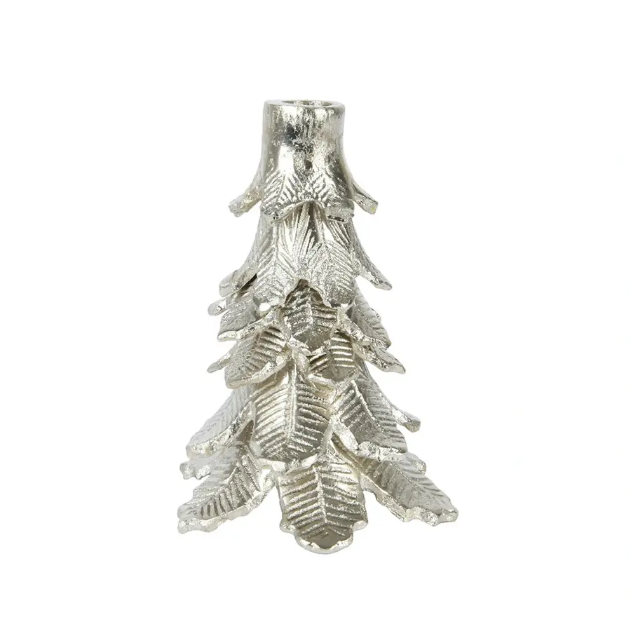 Kandelaar Aluminium Kerstboom Zilver - 17,75 cm
