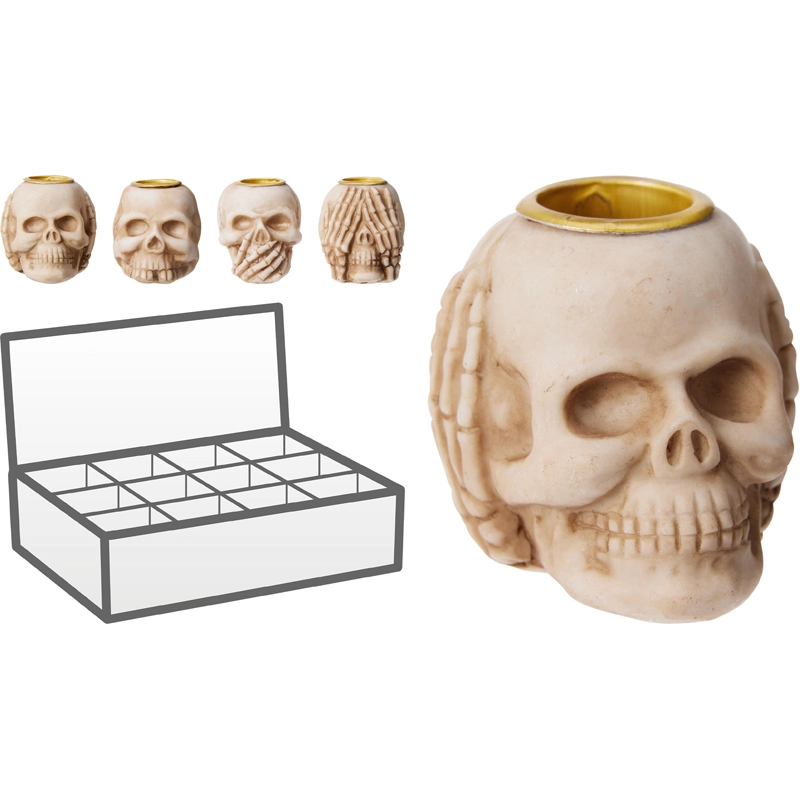 Kandelaar schedel assorti