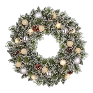 Black Box Kerstkrans Kaprun Frosted Versiering Zilver - 60 cm