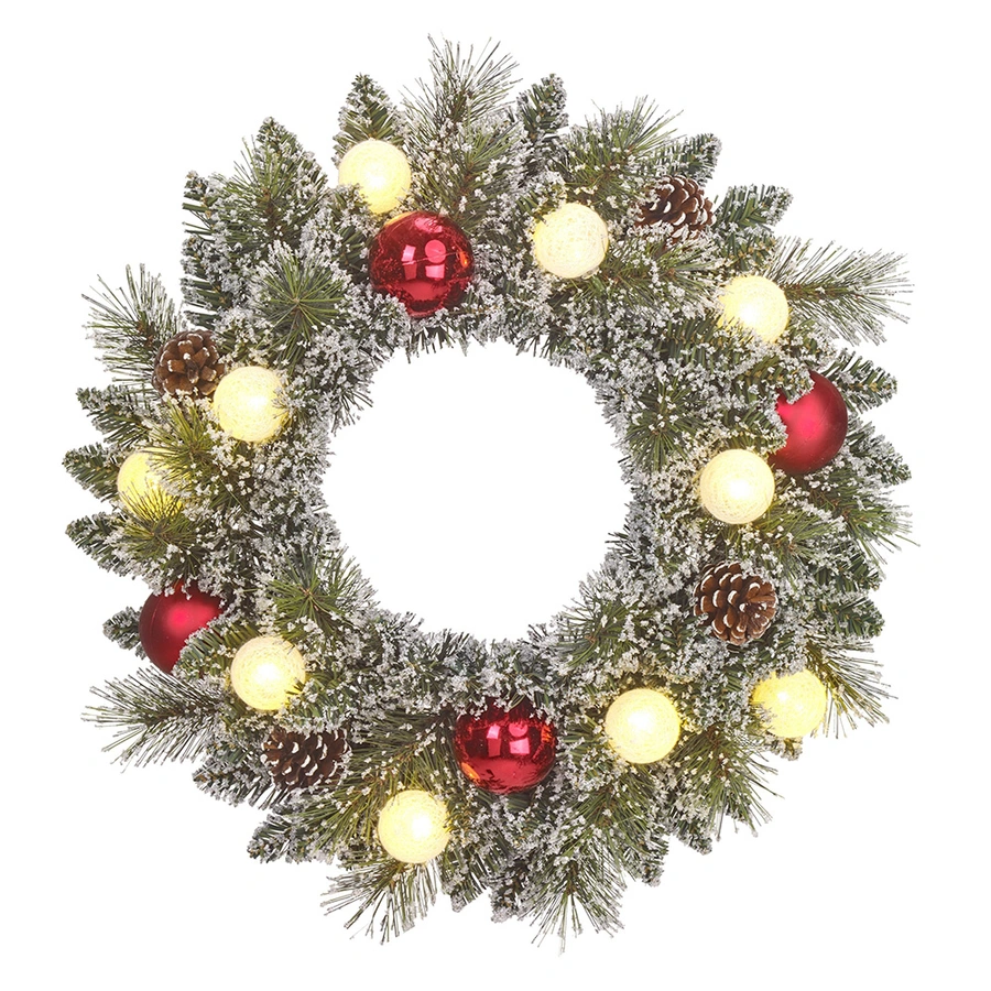 Black Box Kerstkrans Kaprun Frosted Versiering Rood - 45 cm