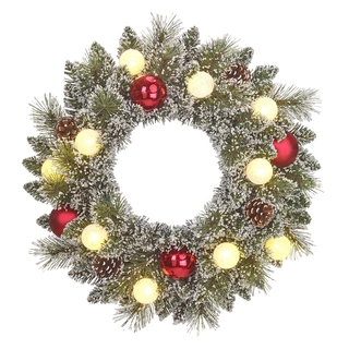 Black Box Kerstkrans Kaprun Frosted Versiering Rood - 45 cm
