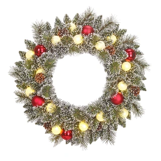Black Box Kerstkrans Kaprun Frosted Versiering Rood - 60 cm