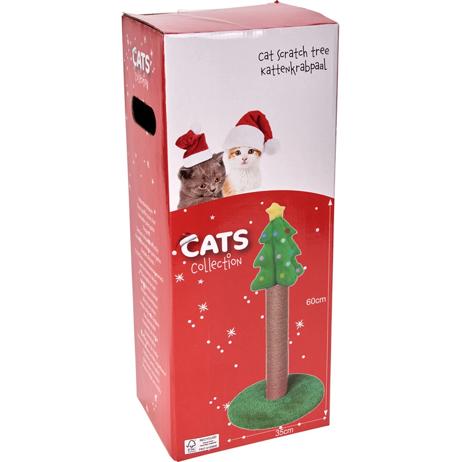 Kerst Kattenkrabpaal - 35x60 cm - afbeelding 2