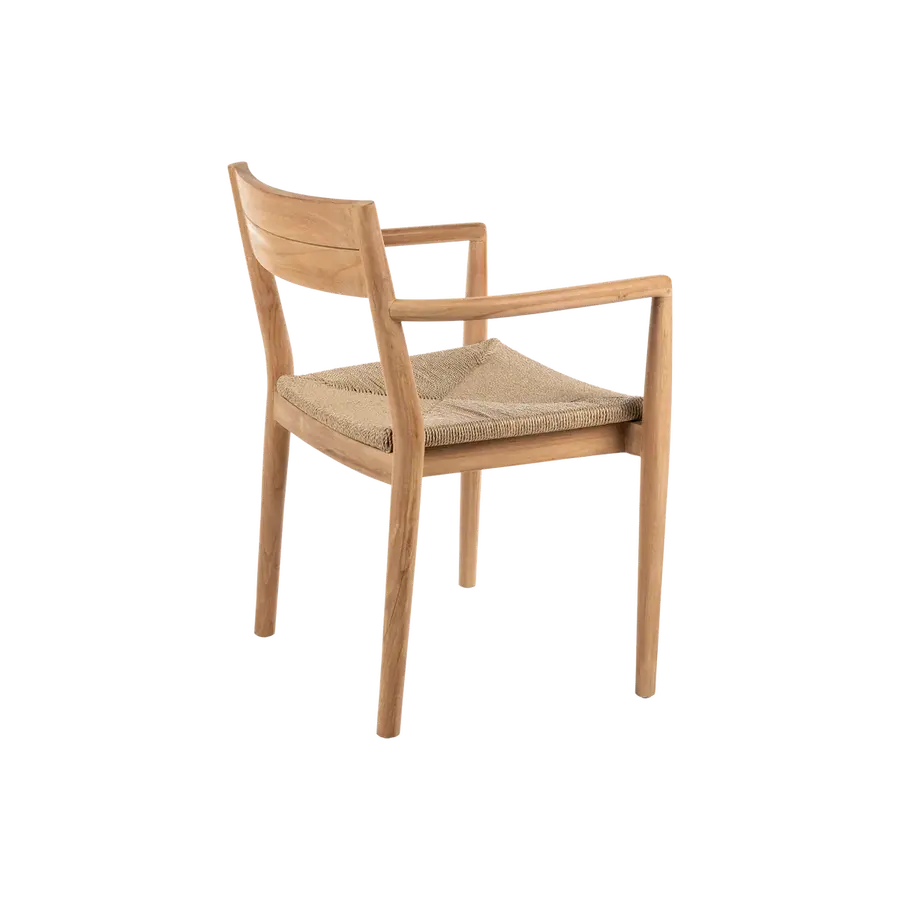 Kayu Teak Tuinstoel Gevlochten - afbeelding 3