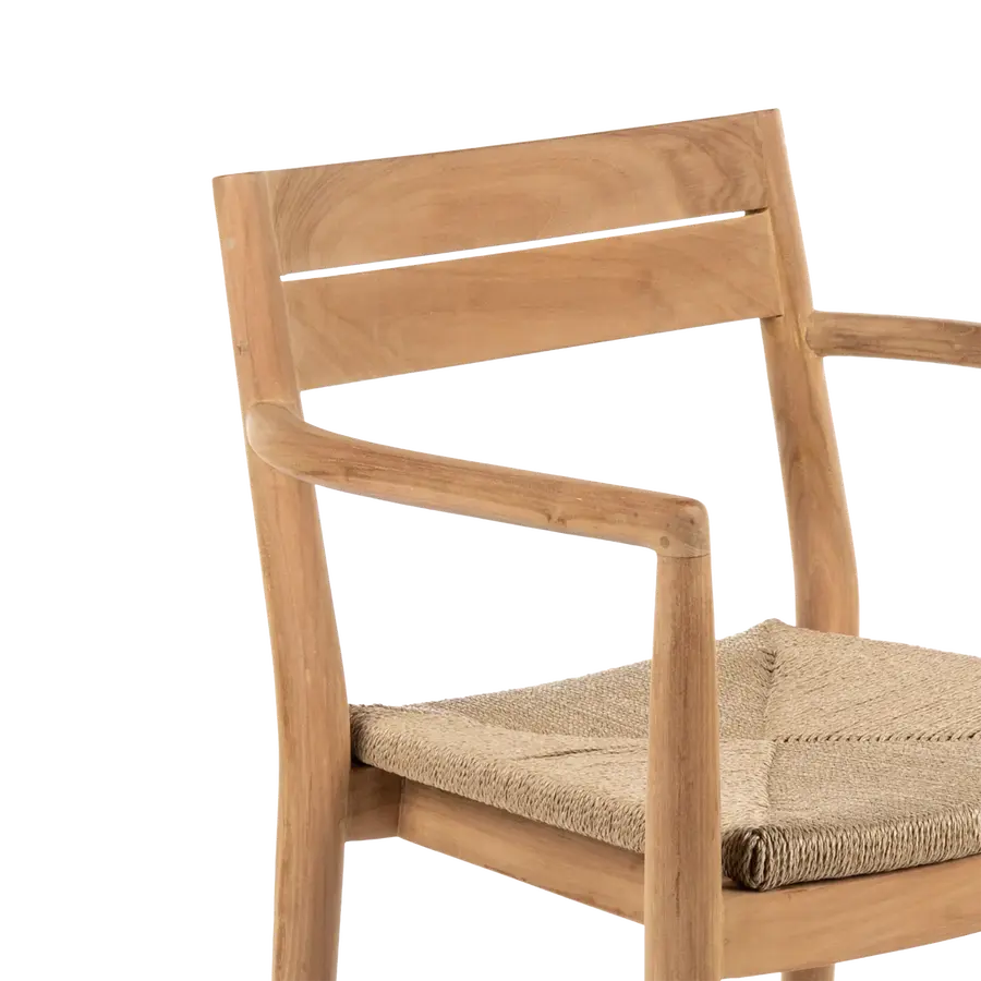 Kayu Teak Tuinstoel Gevlochten - afbeelding 4