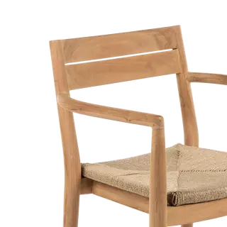 Kayu Teak Tuinstoel Gevlochten - afbeelding 4