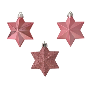 Kerst Ster Bloesem Roze - 12 st - afbeelding 2
