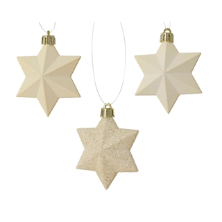 Kerst Ster Wolwit - 12 st - afbeelding 2