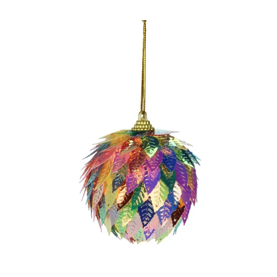 Kerstbal Blad Multi - 6 cm