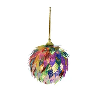 Kerstbal Blad Multi - 6 cm