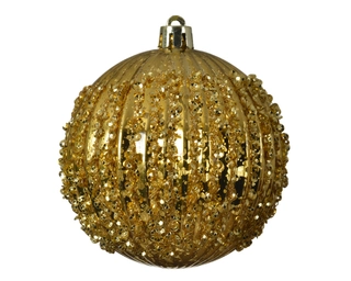 Kerstbal Deco Glitter - Licht Goud