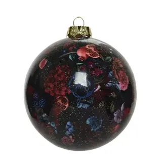 Kerstbal Foam Shiny Glitter - Ossenbloed