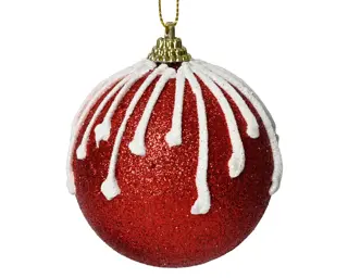 Kerstbal Deco Glitter - Kerstrood