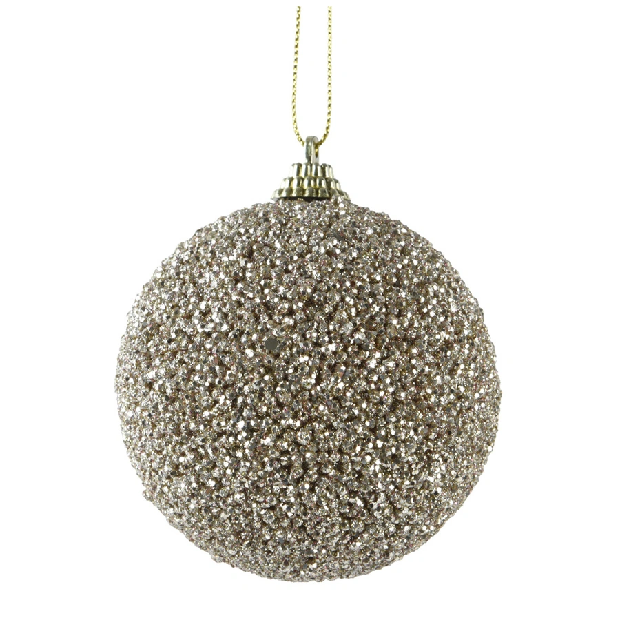 Kerstbal Glittersteentjes Foam - Champagne