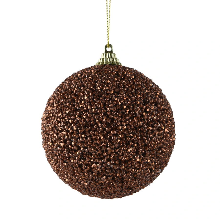 Kerstbal Glittersteentjes Foam - Espresso