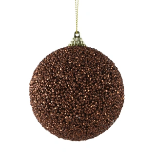 Kerstbal Glittersteentjes Foam - Espresso