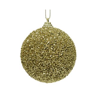 Kerstbal Glitter Kraal - Goud