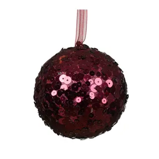 Kerstbal Foam met Pailletten Granaatappel - Ø8 cm