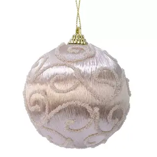 Kerstbal Foam Swirl - Parel
