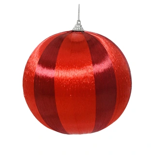 Kerstbal Gestreept Foam - Ossenbloed/Rood