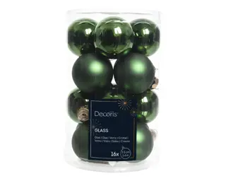 Kerstballen Mix 16 st. - Dennengroen
